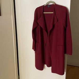 Jcrew Juliette collarless sweater blazer - maroon